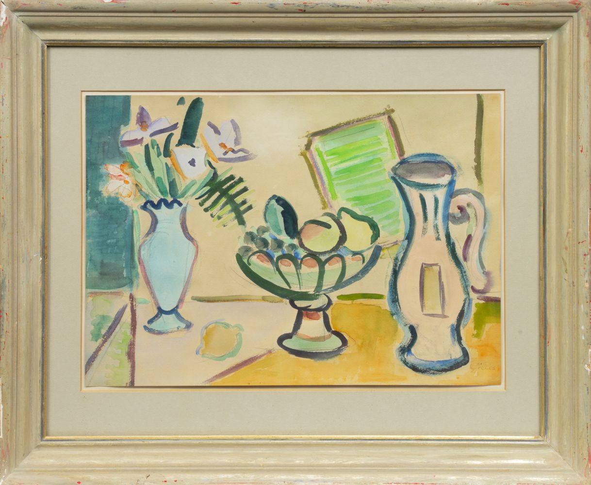 Stillleben mit Blumen, Früchten und Krug - Bild 2