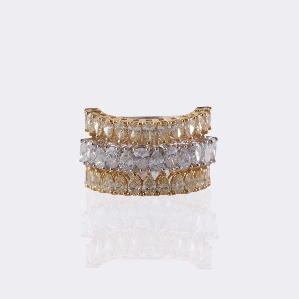 Zweifarbiger Diamant Bandring - Bild 3