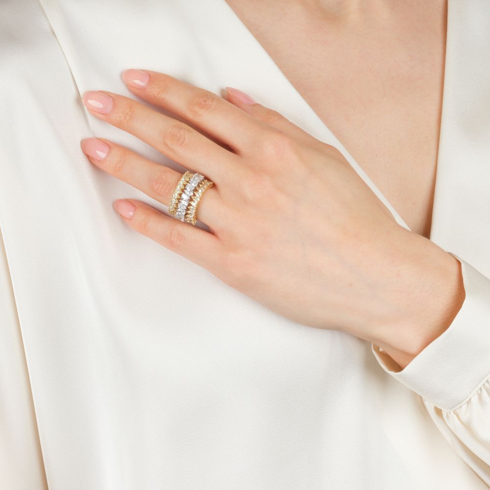 Zweifarbiger Diamant Bandring - Bild 4