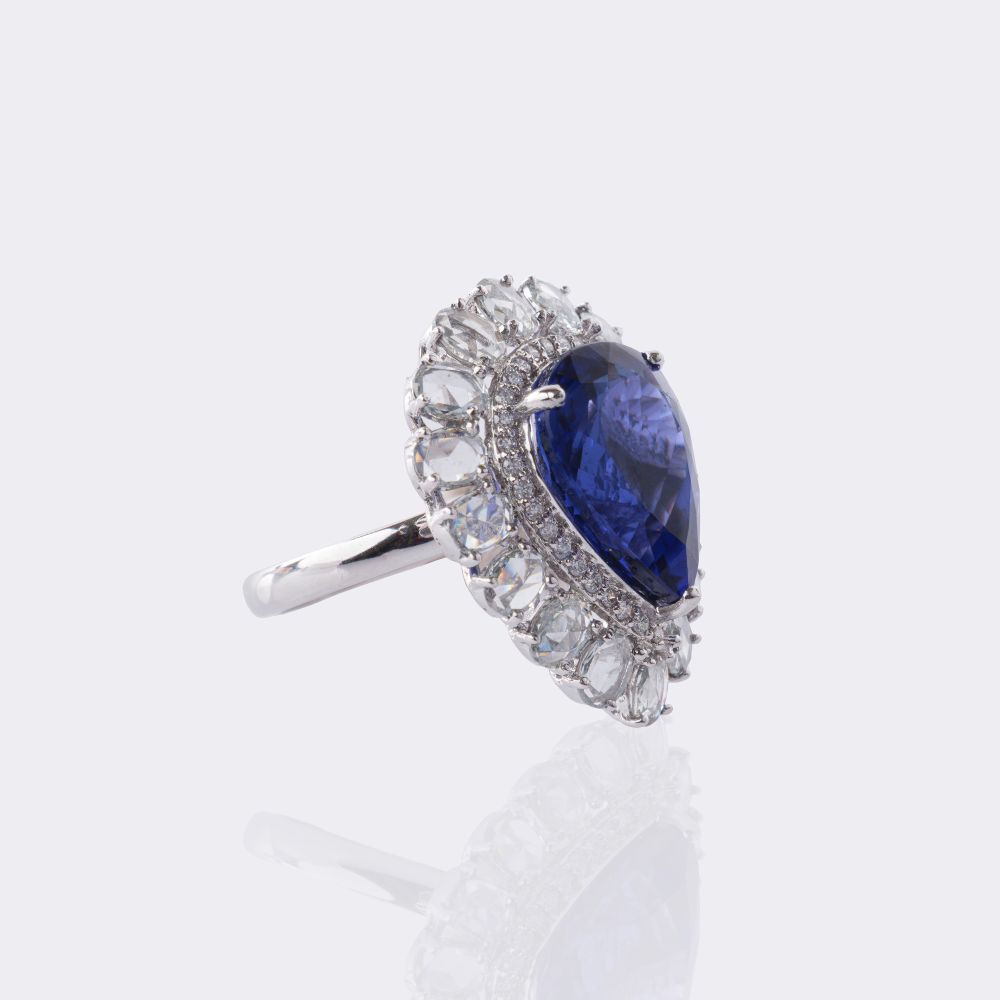 Hochkarätiger Tansanit Brillant Ring - Bild 2