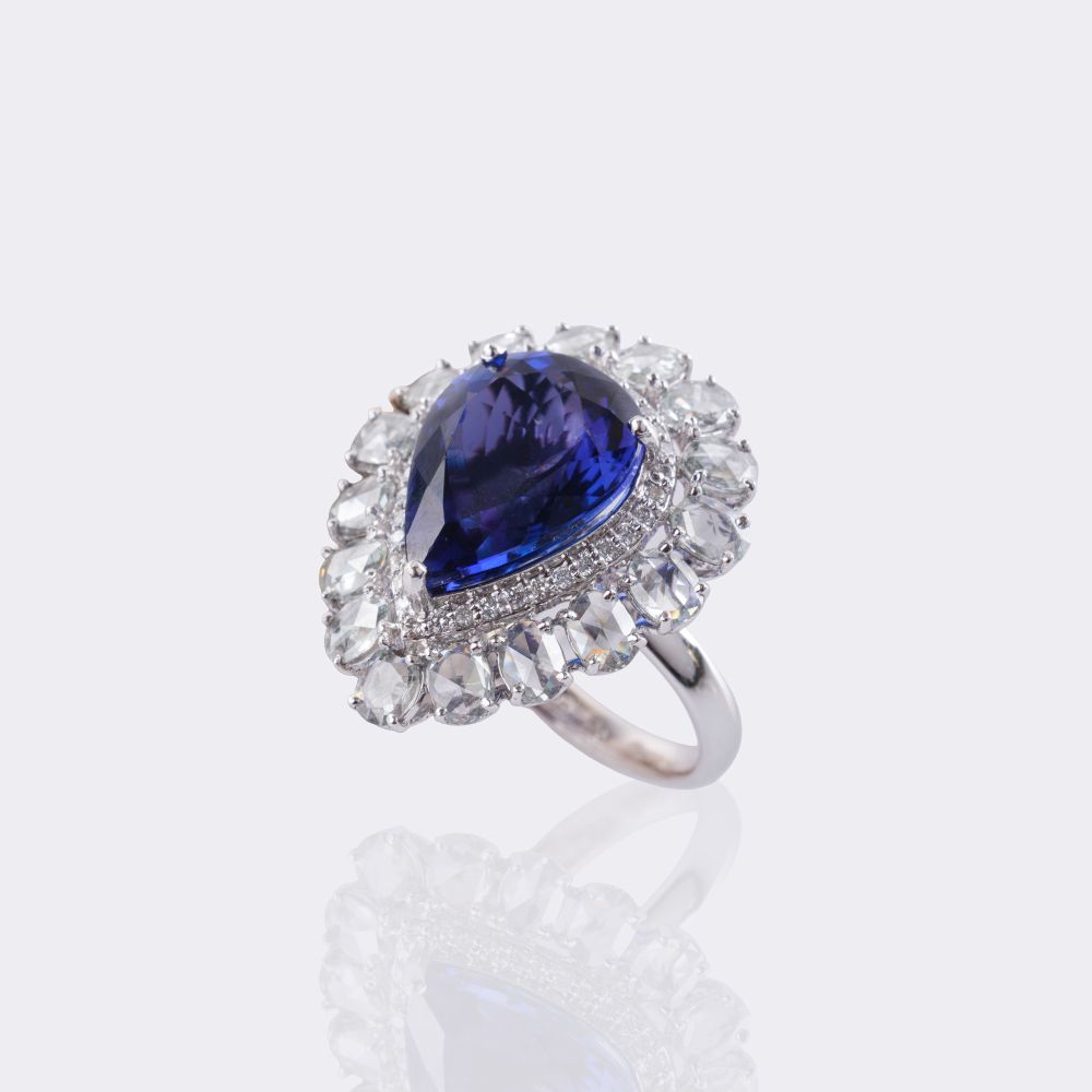 Hochkarätiger Tansanit Brillant Ring - Bild 3