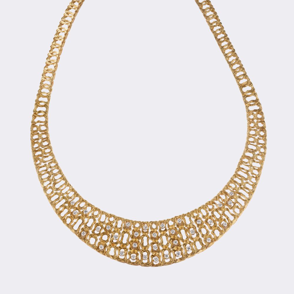 Gala Gold Collier mit Brillant-Besatz