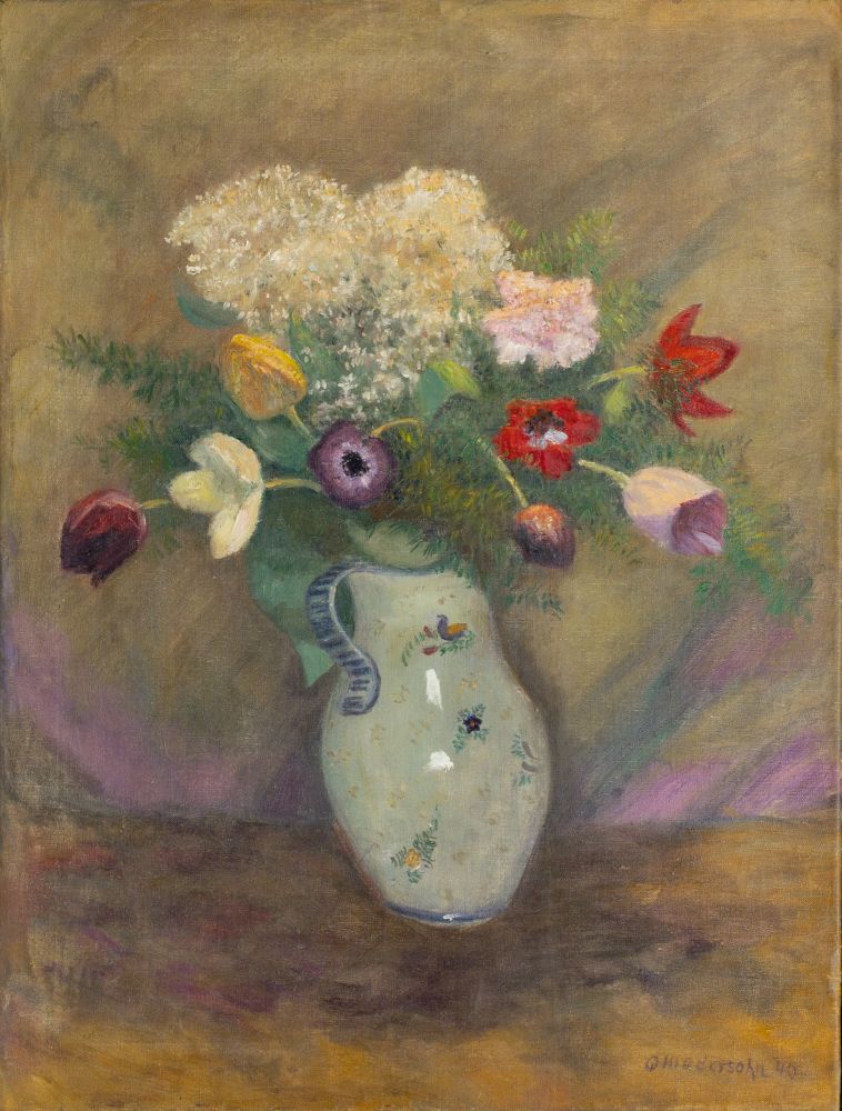 Strauß mit Tulpen, Anemonen, Nelken und Schneebällen