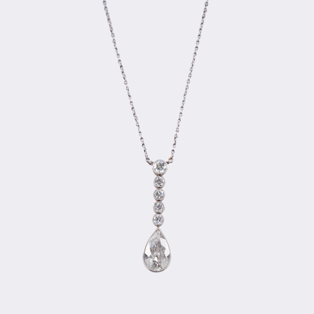 Jugendstil Diamant Anhänger an Kette