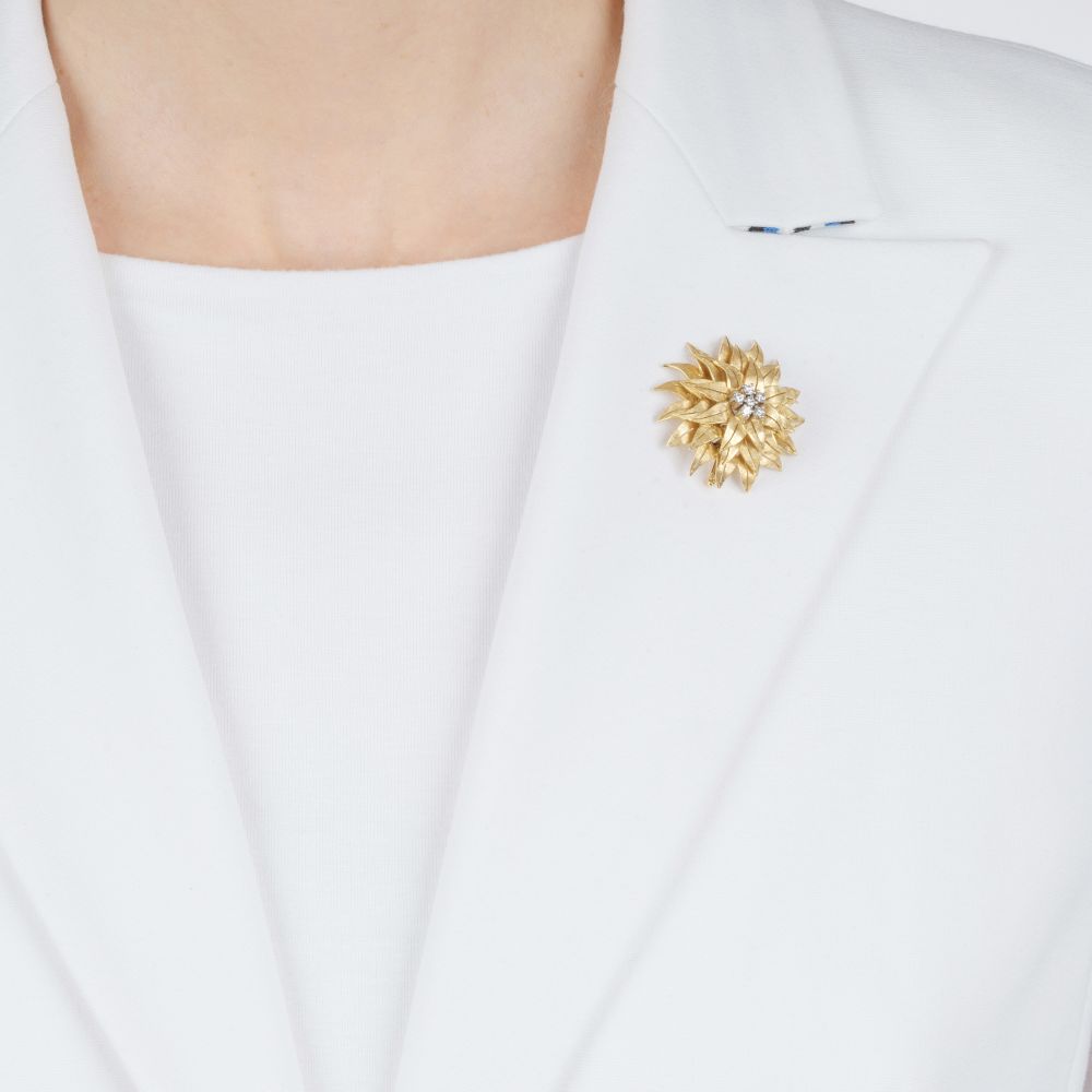 Vintage Brosche mit Brillanten 'Edelweiß ' - Bild 2