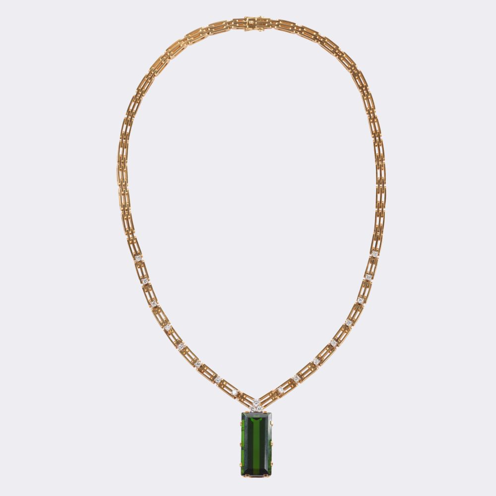 Vintage Turmalin Brillant Collier - Bild 2