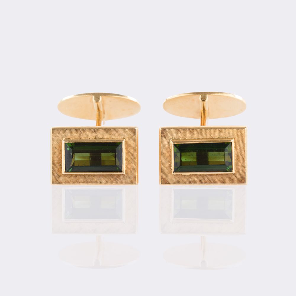 Paar Turmalin Manschettenknöpfe