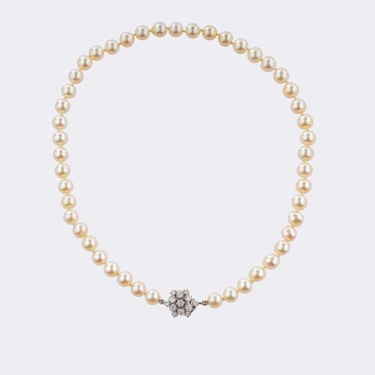 Perlenkette mit Brillant-Schließe