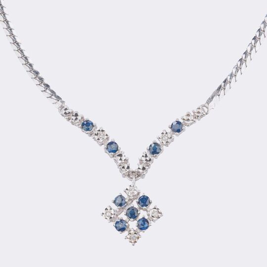 Vintage Saphir Diamant Collier