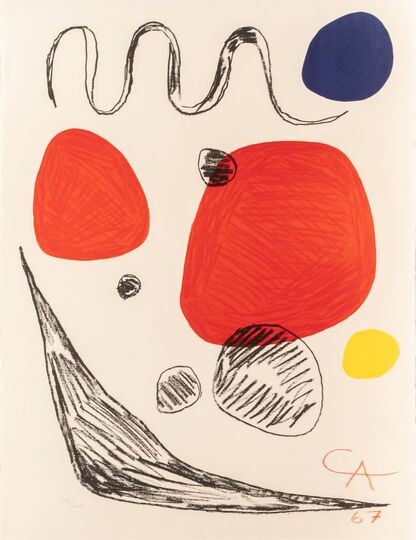 Red, blue and yellow spheres