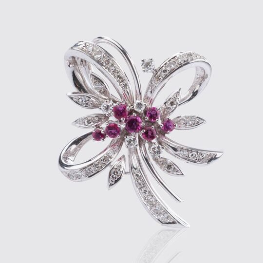 Vintage Rubin Brillant Brosche