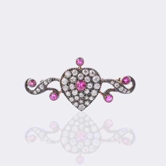 Fin de siècle Diamant Rubin Brosche