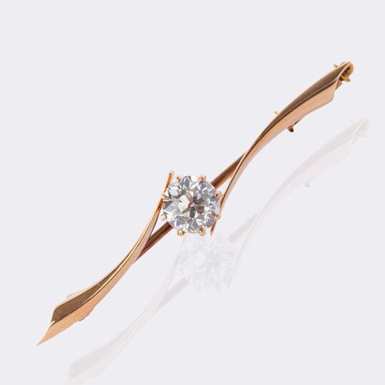 Kleine Brosche mit Altschliffdiamant