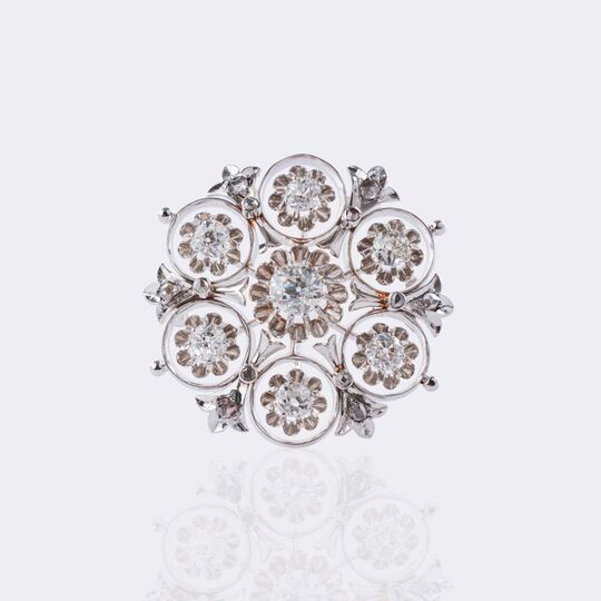 Rosettenbrosche mit Altschliffdiamanten