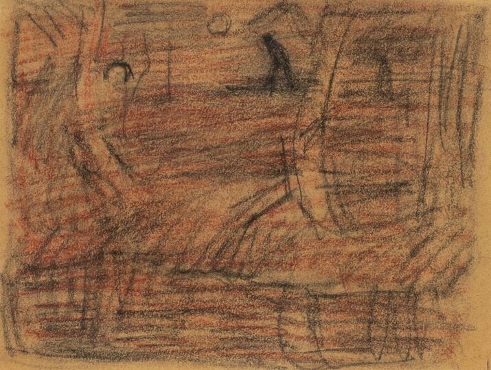 Mann auf dem Moordamm, Mondnacht