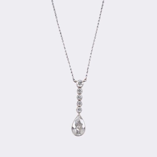 Jugendstil Diamant Anhänger an Kette