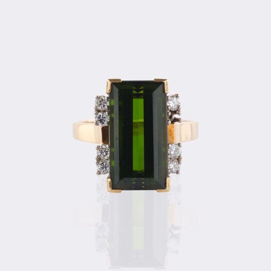 Vintage Turmalin Brillant Ring