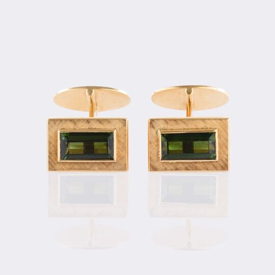 Paar Turmalin Manschettenknöpfe