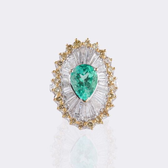 Smaragd Diamant Cocktailring
