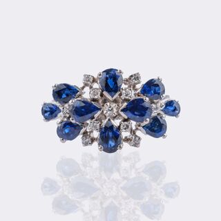 Saphir Diamant Ring
