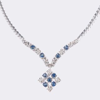 Vintage Saphir Diamant Collier
