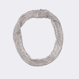 Ikonisches Weißgold-Set 'Pharao' mit Collier, Armband, Brosche und Ring