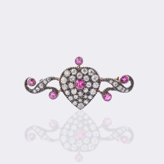 Fin de siècle Diamant Rubin Brosche