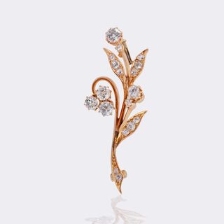 Jugendstil Diamant Blütenbrosche