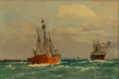 Feuerschiff Elbe II und Dampfer