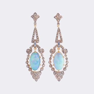 Paar Opal Diamant Ohrhänger