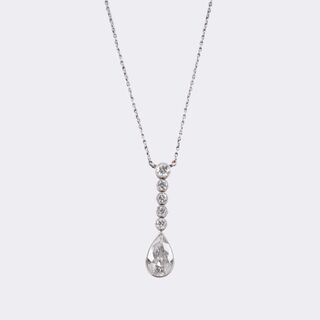 Jugendstil Diamant Anhänger an Kette