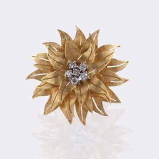 Vintage Brosche mit Brillanten 'Edelweiß '