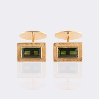 Paar Turmalin Manschettenknöpfe