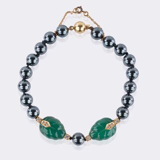 Hämatit Chrysopras Armband 'Patiala'mit Brillanten