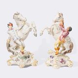 Paar großer Tafelaufsätze 'Rossebändiger' - Bild 1