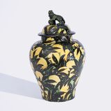 Außergewöhnliche große Deckelvase 'Zitronen' - Bild 1