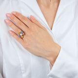 Moderner Farbedelstein Brillant Ring - Bild 3