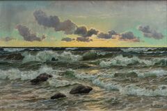 Sonnenuntergang über der Brandung - Bild 1