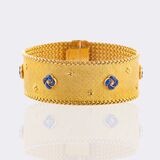 Vintage Gold Armband mit Lapislazuli und Kleinstdiamanten - Bild 1