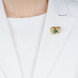 La Boutique Clipbrosche 'Eichhörnchen' mit Chrysopras, Diamanten und Rubin - Bild 3