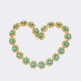 Vintage Türkis Saphir Collier mit Diamant-Besatz - Bild 2