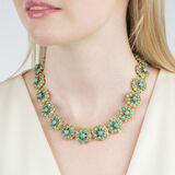 Vintage Türkis Saphir Collier mit Diamant-Besatz - Bild 3