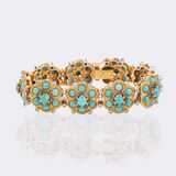 Vintage Türkis Saphir Armband mit Diamant-Besatz - Bild 1