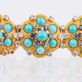 Vintage Türkis Saphir Armband mit Diamant-Besatz - Bild 2