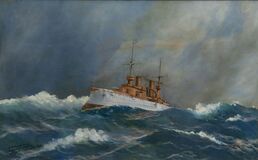 SMS Fürst Bismarck im Taifun vor Japan - Bild 1