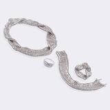 Ikonisches Weißgold-Set 'Pharao' mit Collier, Armband, Brosche und Ring - Bild 2