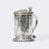 Seltener schlesischer Münzdeckelhumpen mit Dreibrüder-Talern - Bild 2