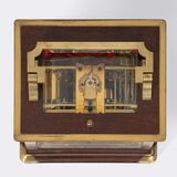 Sehr seltene Mahagoni Reiseuhr mit Viertelstundenschlag und Weckerfunktion im Reisekoffer - Bild 4