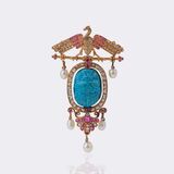 Fin de siècle Brosche 'Skarabäus' mit Edelstein-Besatz - Bild 1