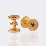 Paar Rubin Smaragd Manschettenknöpfe - Bild 2